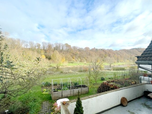 Blick von der Terrasse in die Siegauen